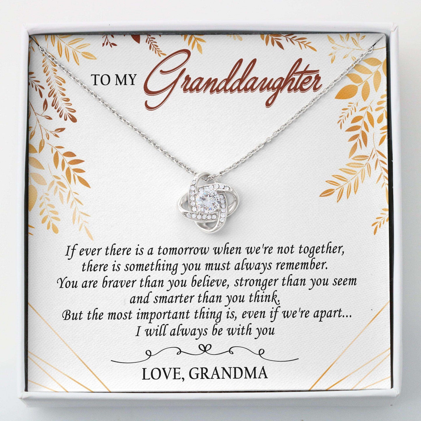 Granddaughter Necklace, To My Granddaughter “ Love Knots Necklace V2 Gifts For Daughter Rakva