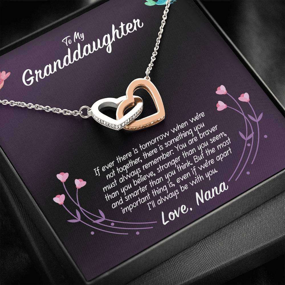 Granddaughter Necklace, To My Granddaughter Love Nana Interlocking Hearts Necklace Gifts For Daughter Rakva