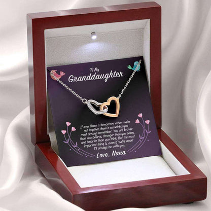 Granddaughter Necklace, To My Granddaughter Love Nana Interlocking Hearts Necklace Gifts For Daughter Rakva