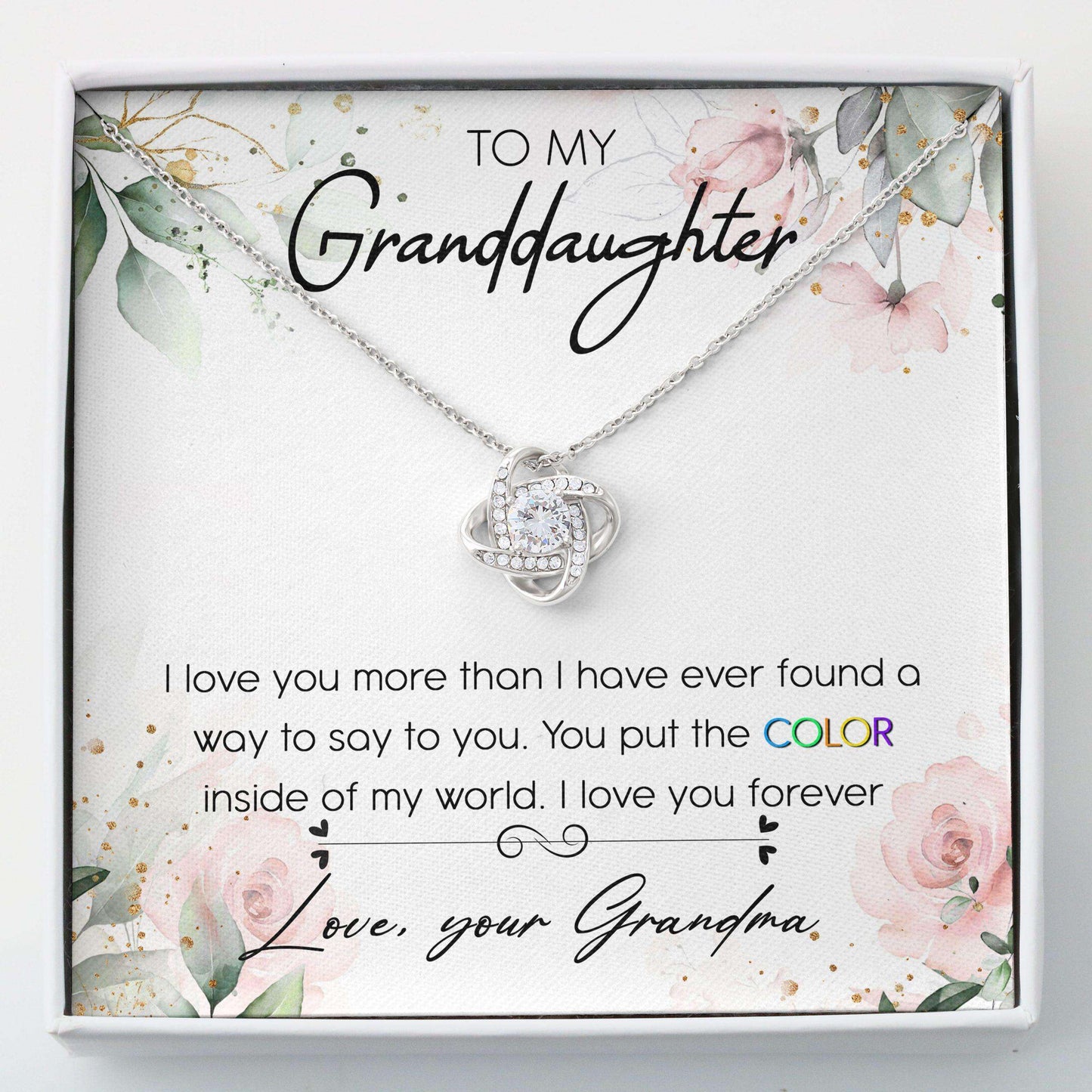 Granddaughter Necklace, To My Granddaughter, Love You Forever “ Love Knots Necklace Gifts For Daughter Rakva