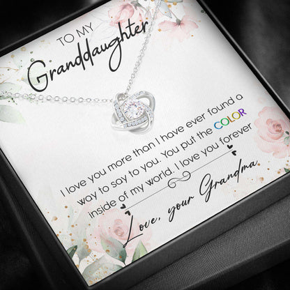 Granddaughter Necklace, To My Granddaughter, Love You Forever “ Love Knots Necklace Gifts For Daughter Rakva