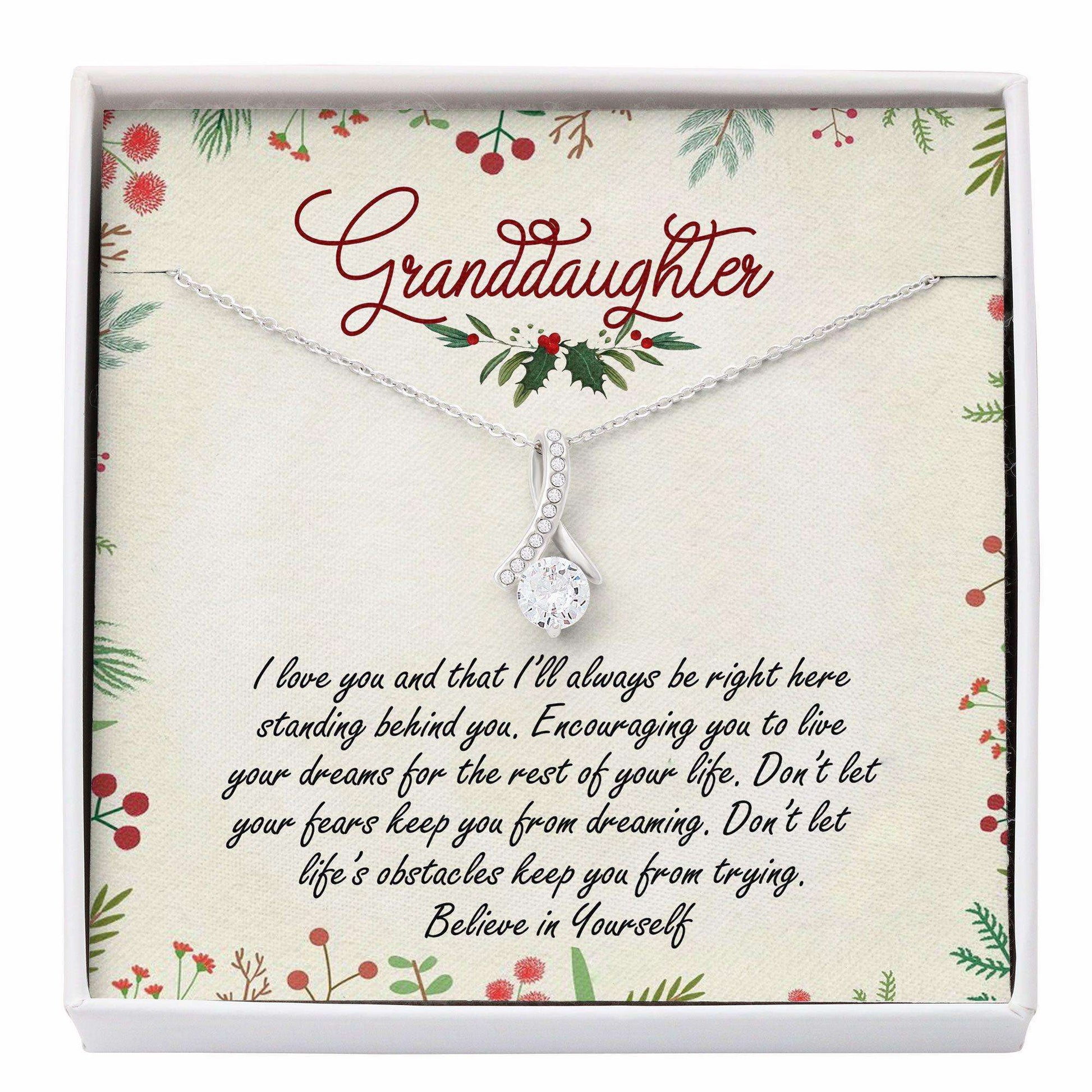 Granddaughter Necklace, To My Granddaughter Necklace “ Believe In Yourself “ Alluring Beauty Necklace For Girl Gifts For Daughter Rakva