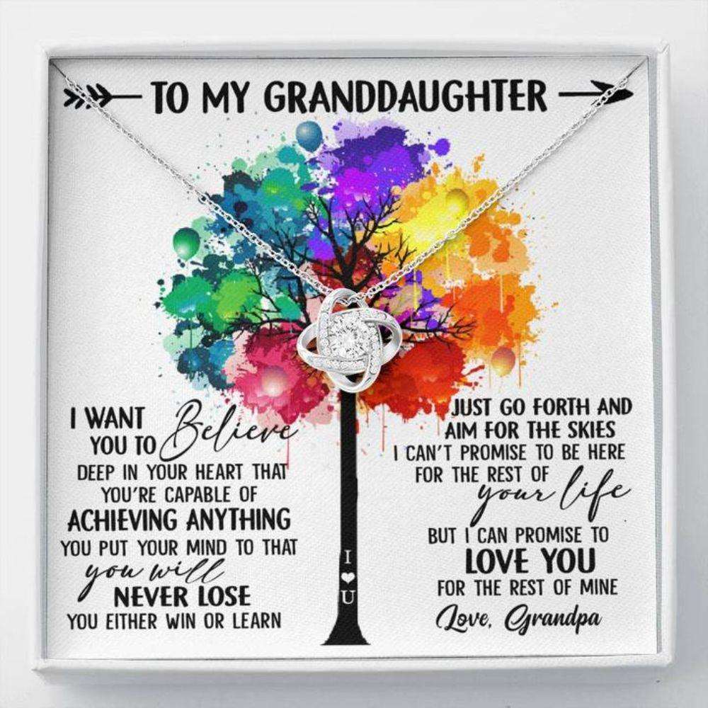 Granddaughter Necklace, To My Granddaughter Necklace Gift “ Deep In Your Heart Love Grandpa Dughter's Day Rakva