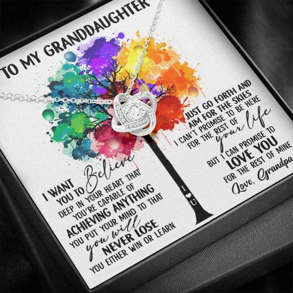 Granddaughter Necklace, To My Granddaughter Necklace Gift “ Deep In Your Heart Love Grandpa Dughter's Day Rakva