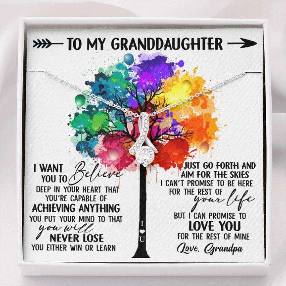 Granddaughter Necklace, To My Granddaughter Necklace Gift “ Deep In Your Heart Love Grandpa Dughter's Day Rakva