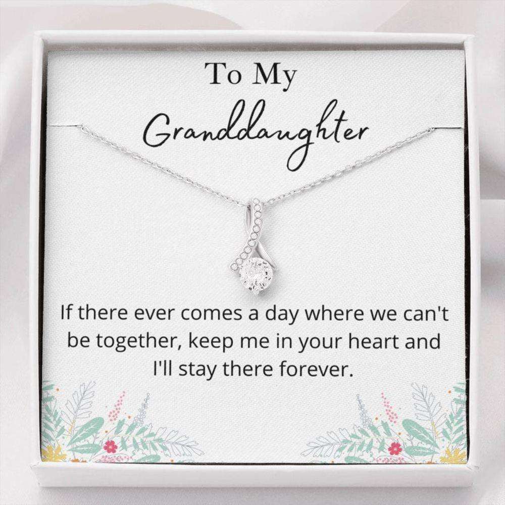 Granddaughter Necklace, To My Granddaughter Necklace Gift, Keep Me In Your Heart Petit Ribbon Necklace Gifts For Daughter Rakva