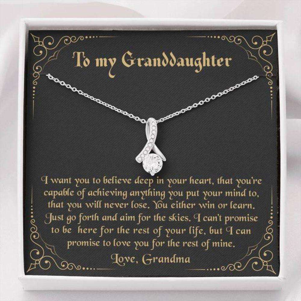 Granddaughter Necklace, To My Granddaughter Necklace Gift “ Love Grandma Gifts For Daughter Rakva