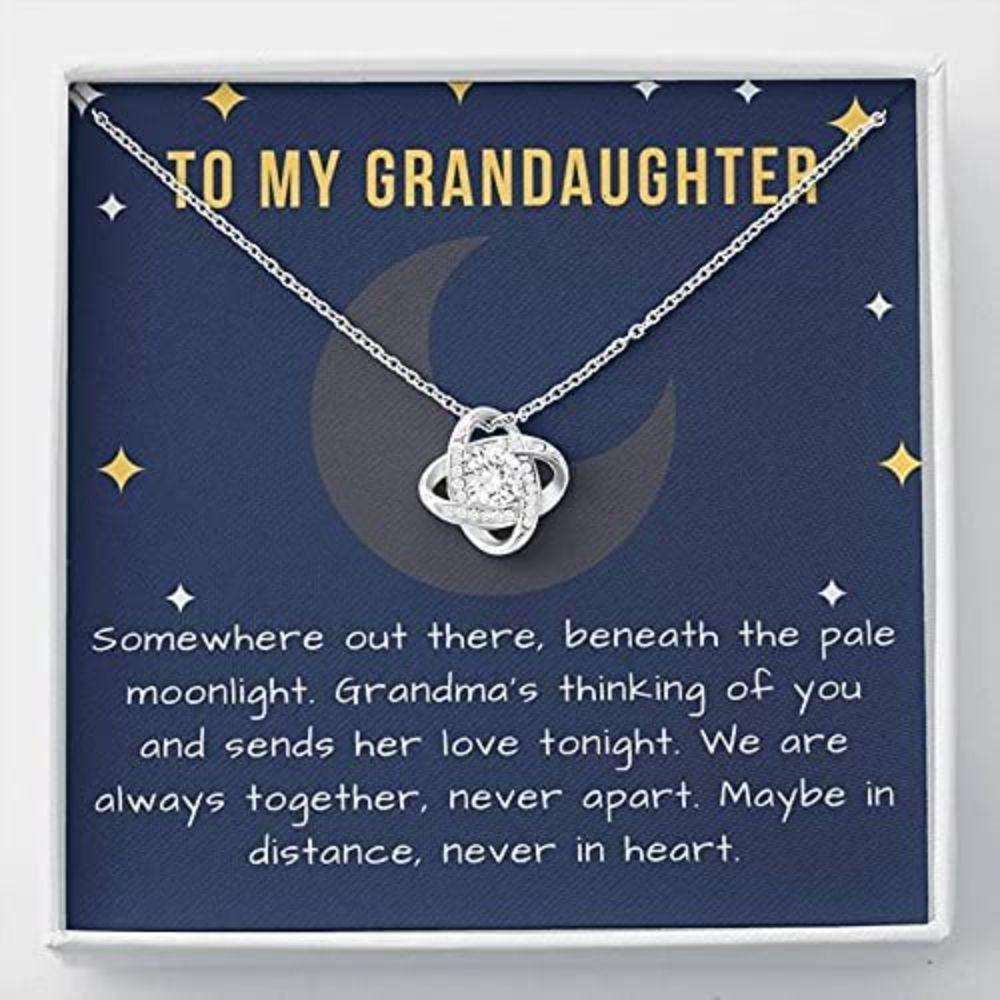 Granddaughter Necklace, To My Granddaughter Necklace Gift “ Somewhere Out There Beneath The Pale Moonlight Gifts For Daughter Rakva