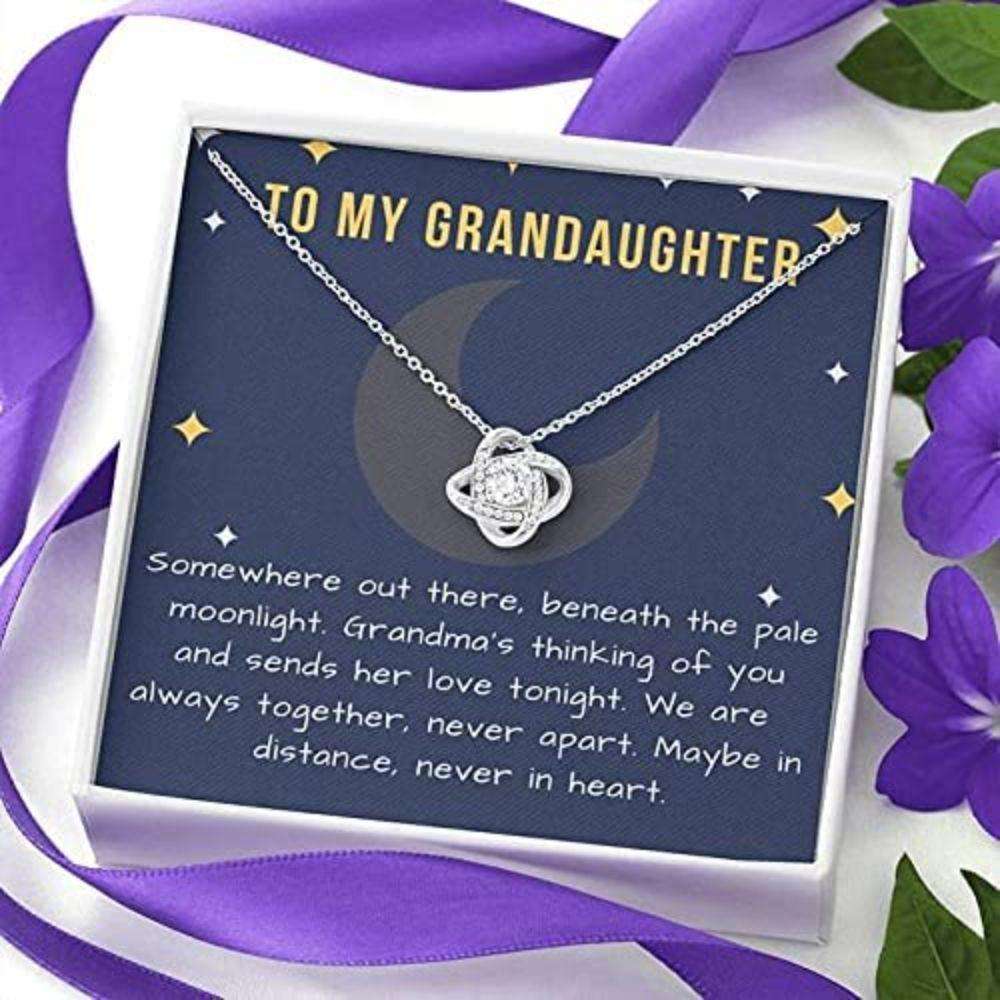 Granddaughter Necklace, To My Granddaughter Necklace Gift “ Somewhere Out There Beneath The Pale Moonlight Gifts For Daughter Rakva