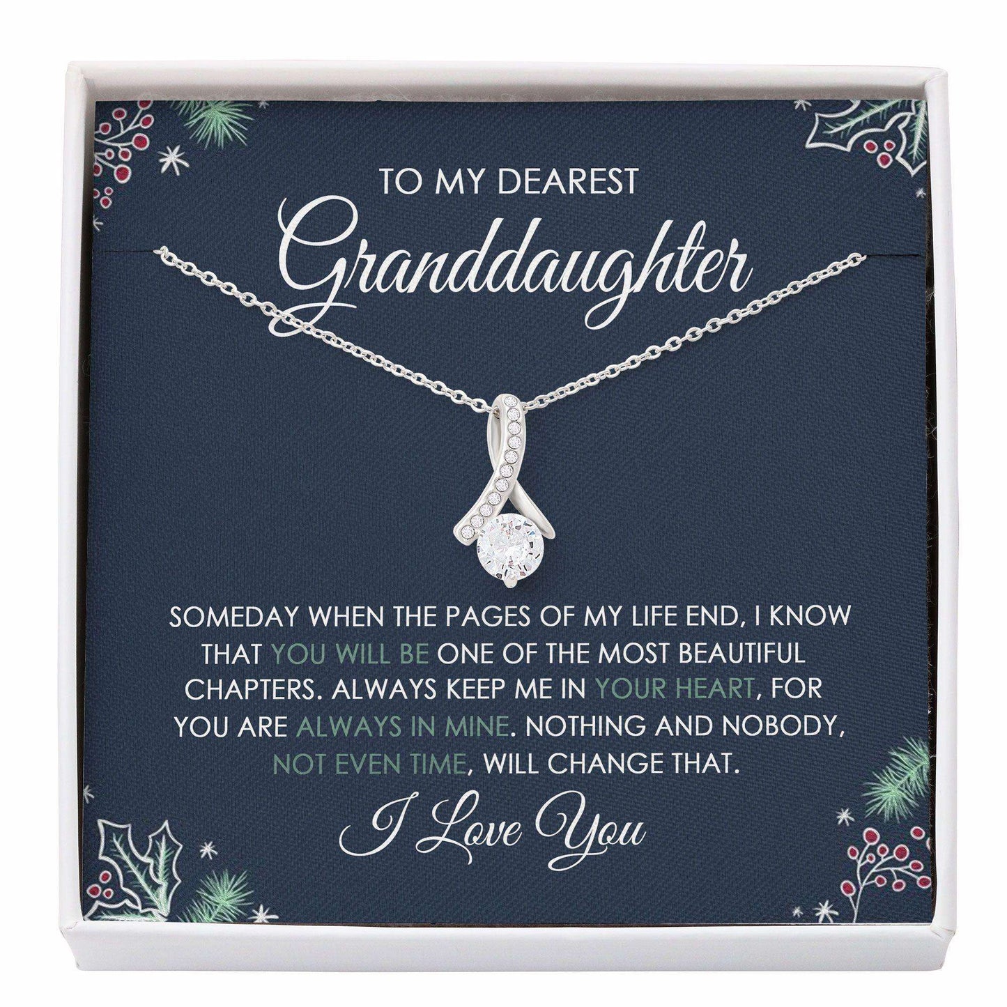 Granddaughter Necklace, To My Granddaughter Necklace “ Love Granddaughter Christmas Necklace Gifts For Daughter Rakva