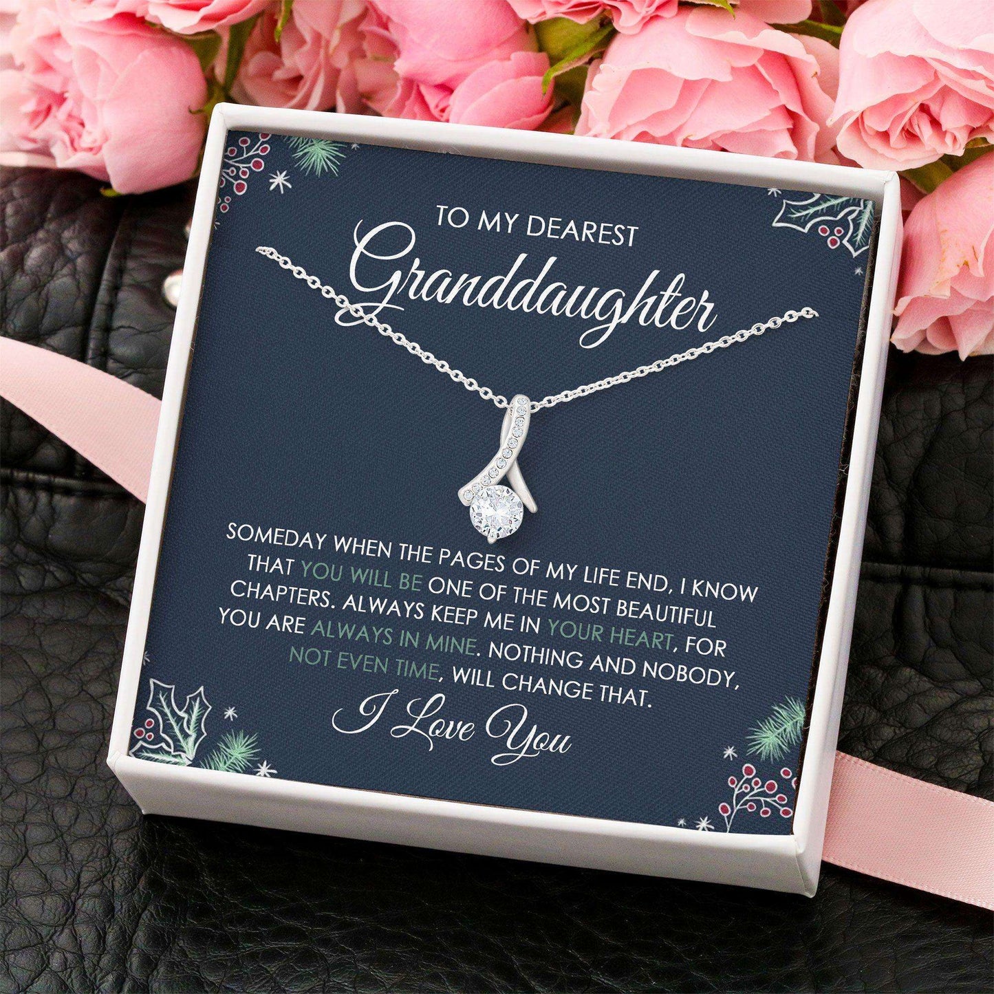 Granddaughter Necklace, To My Granddaughter Necklace “ Love Granddaughter Christmas Necklace Gifts For Daughter Rakva