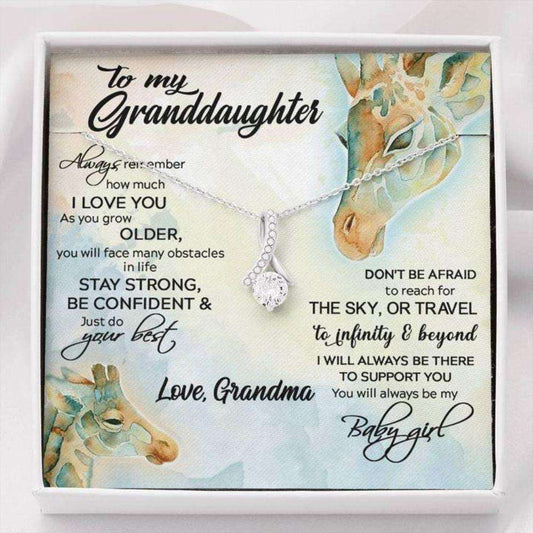 Granddaughter Necklace, To My Granddaughter Necklace “ Stay Strong Be Confident “ Gift From Grandma Giraffe Gifts For Daughter Rakva