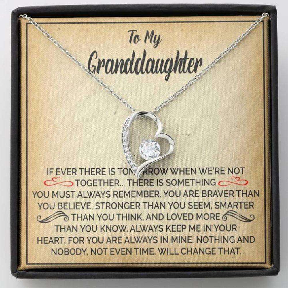 Granddaughter Necklace, To My Granddaughter Not Even Time Heart Necklace Gift Gifts For Daughter Rakva