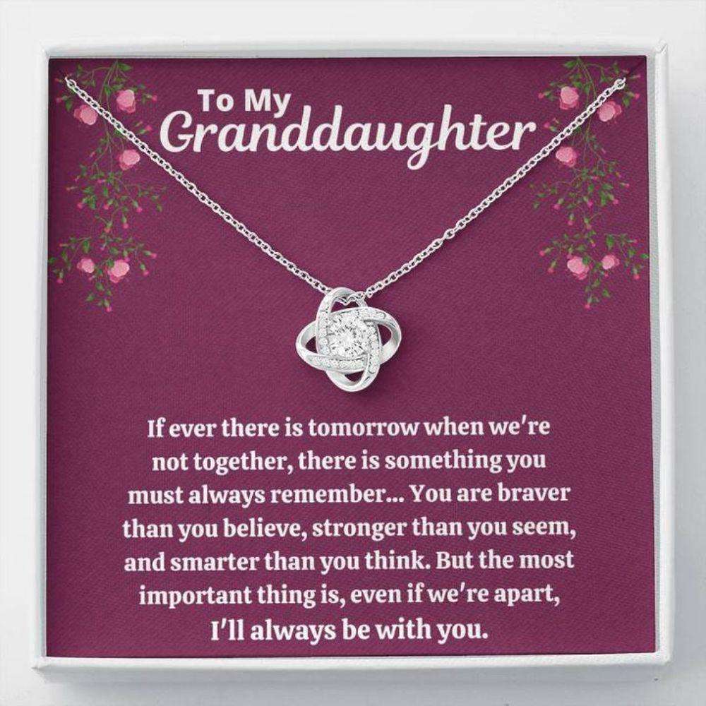 Granddaughter Necklace, To My Granddaughter Œstronger Than You Seem “ Purple” Love Knot Necklace Gift Gifts For Daughter Rakva