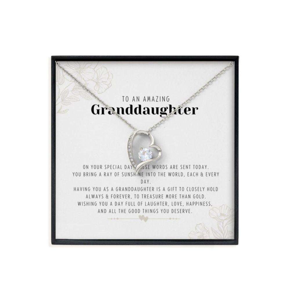 Granddaughter Necklace,Granddaughter Birthday Necklace Gifts, Sentimental & Meaningful Jewelry For Her Necklace Gifts For Daughter Rakva