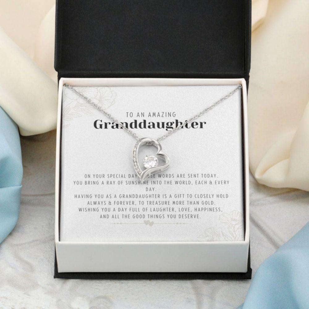 Granddaughter Necklace,Granddaughter Birthday Necklace Gifts, Sentimental & Meaningful Jewelry For Her Necklace Gifts For Daughter Rakva