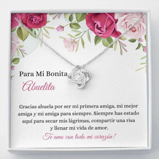 Grandmother Necklace, Bonita Abuelita Collar “ Spanish Latina Grandma Gift “ Abuela Necklace Box Gift “ Sweet Grandmother Gifts for Grandmother Rakva