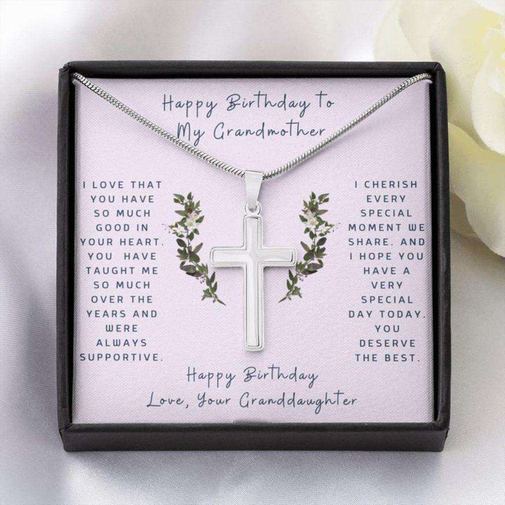 Grandmother Necklace, Cross Necklace To Grandmother From Granddaughter “ Gift Necklace Message Card Gifts For Daughter Rakva