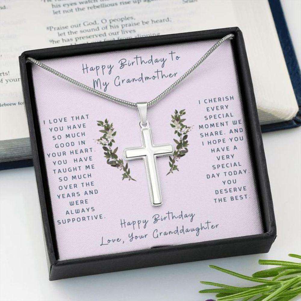 Grandmother Necklace, Cross Necklace To Grandmother From Granddaughter “ Gift Necklace Message Card Gifts For Daughter Rakva