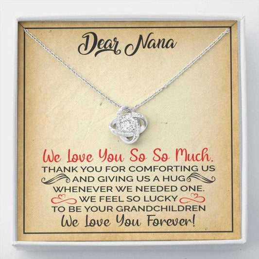 Grandmother Necklace, Dear Nana Œhug” Love Knot Necklace Gift From Granddaughter Grandson Gifts For Daughter Rakva