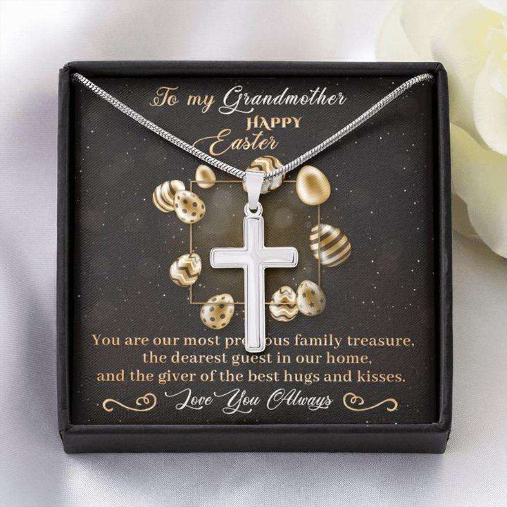 Grandmother Necklace, Easter Gift For Grandmother “ Cross Necklace For Grandma “ Gift Necklace Message Card Gifts for Grandmother Rakva