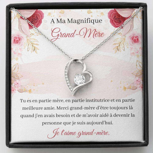 Grandmother Necklace, French Grandma Gift “ Collier Ma Grand-Mere “ Je T’Aime “ Love To Grandma “ Carte Grand-Mere Gifts for Grandmother Rakva