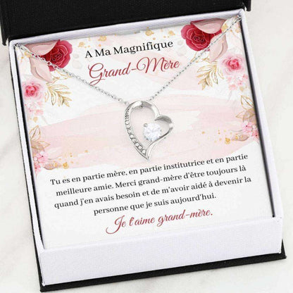 Grandmother Necklace, French Grandma Gift “ Collier Ma Grand-Mere “ Je T’Aime “ Love To Grandma “ Carte Grand-Mere Gifts for Grandmother Rakva