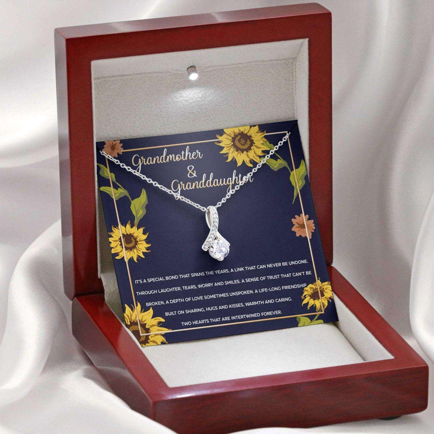 Grandmother Necklace, Gift For Mother’S Day From Granddaughter, Sunmessage Card Gifts For Daughter Rakva