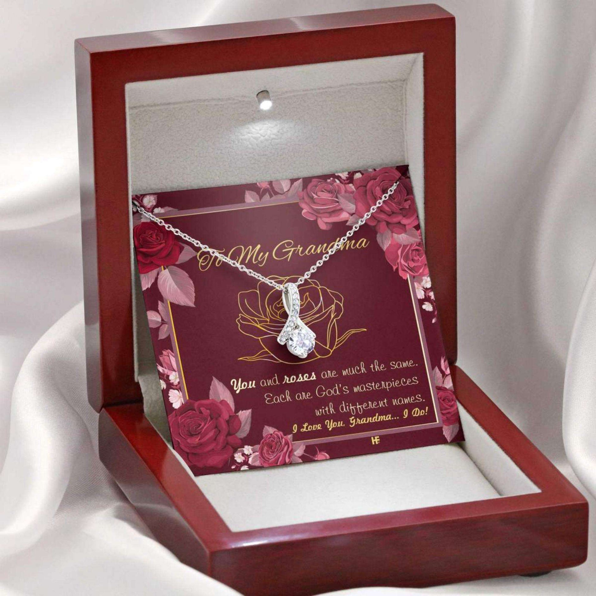 Grandmother Necklace, Gift For Your Grandma With Roses Alluring Beauty Necklaces Gifts for Grandmother Rakva