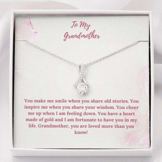 Grandmother Necklace “ Gift To Grandma “ Necklace With Message Card To Grandma Pink Flowers Beauty Necklace Gifts for Grandmother Rakva