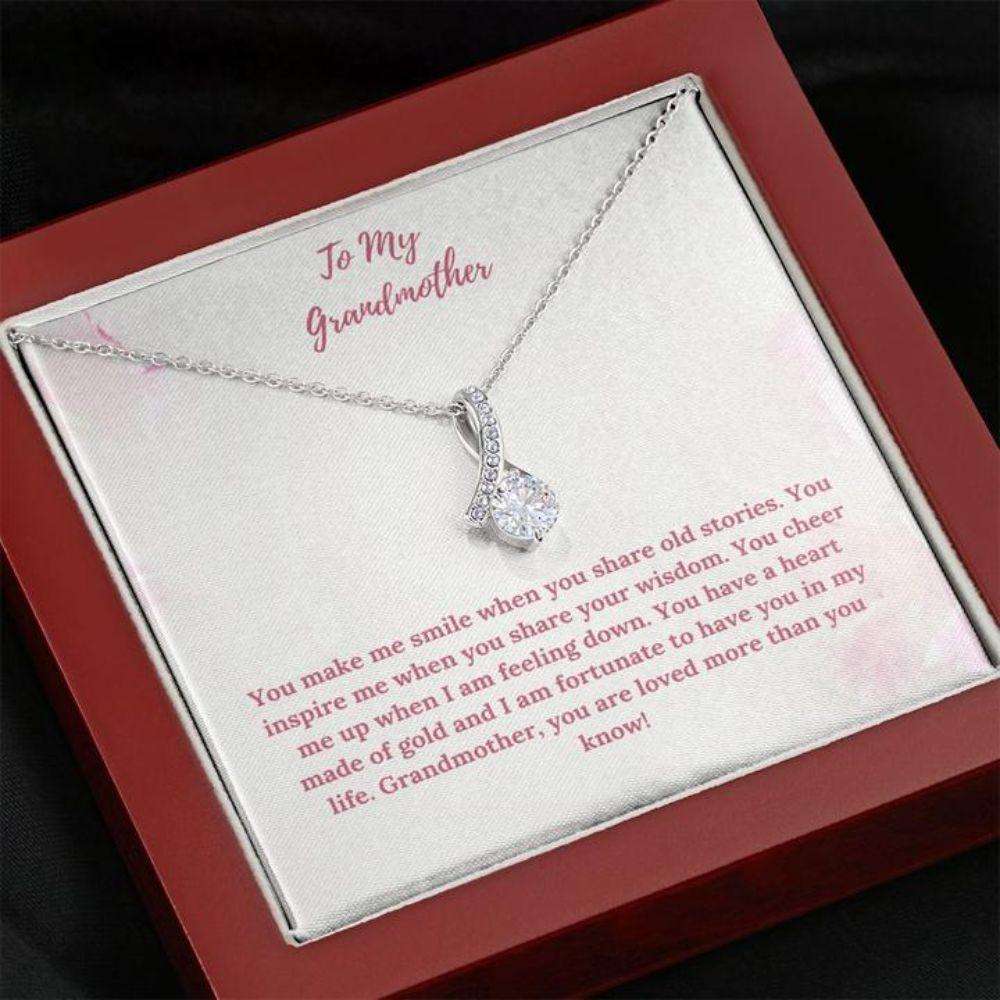 Grandmother Necklace “ Gift To Grandma “ Necklace With Message Card To Grandma Pink Flowers Beauty Necklace Gifts for Grandmother Rakva