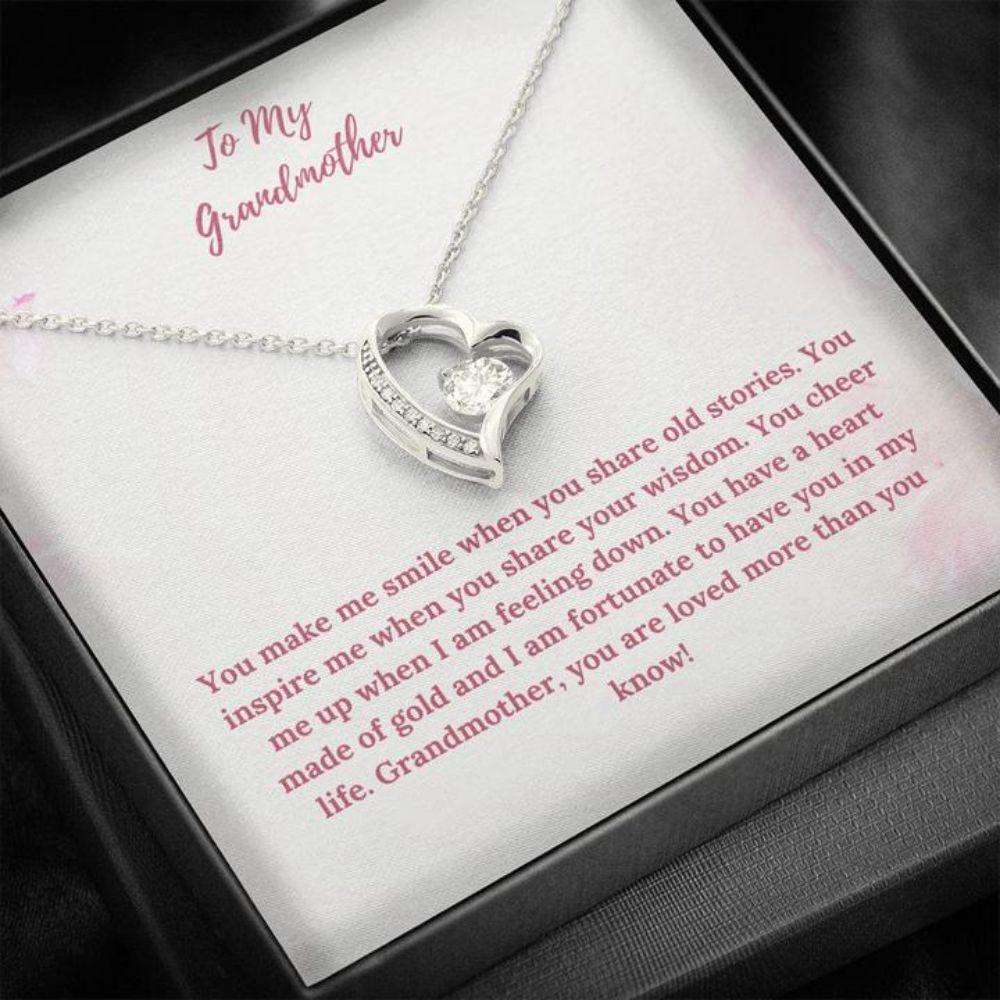 Grandmother Necklace “ Gift To Grandma “ Necklace With Message Card To Grandma Pink Flowers Necklace Gifts for Grandmother Rakva