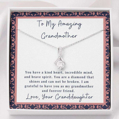 Grandmother Necklace “ Gift To Grandma “ Necklace With Message Card To Grandmother From Granddaughter “ Kind Heart Gifts For Daughter Rakva