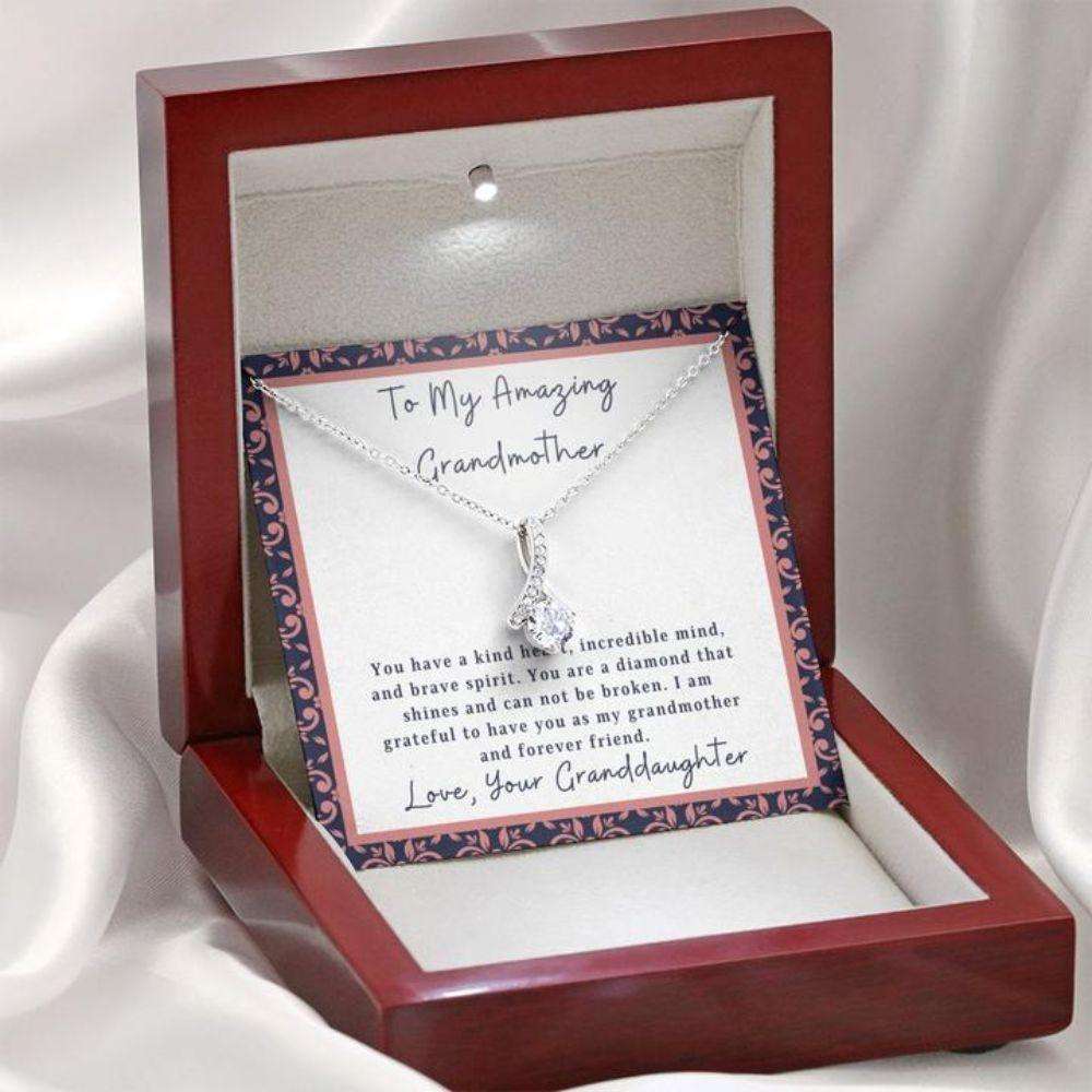 Grandmother Necklace “ Gift To Grandma “ Necklace With Message Card To Grandmother From Granddaughter “ Kind Heart Gifts For Daughter Rakva