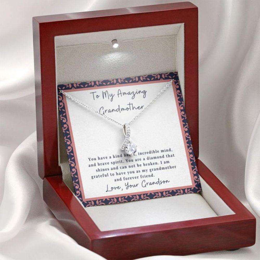 Grandmother Necklace “ Gift To Grandma “ Necklace With Message Card To Grandmother From Grandson Gifts for Grandmother Rakva