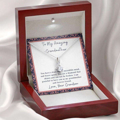 Grandmother Necklace “ Gift To Grandma “ Necklace With Message Card To Grandmother From Grandson “ Kind Heart Gifts for Grandmother Rakva