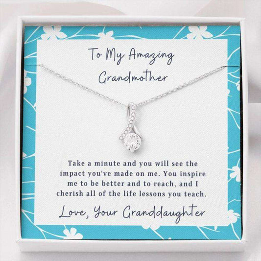 Grandmother Necklace “ Gift To Grandma “ Necklace With Message Card To My Grandmother From Granddaughter Gifts For Daughter Rakva