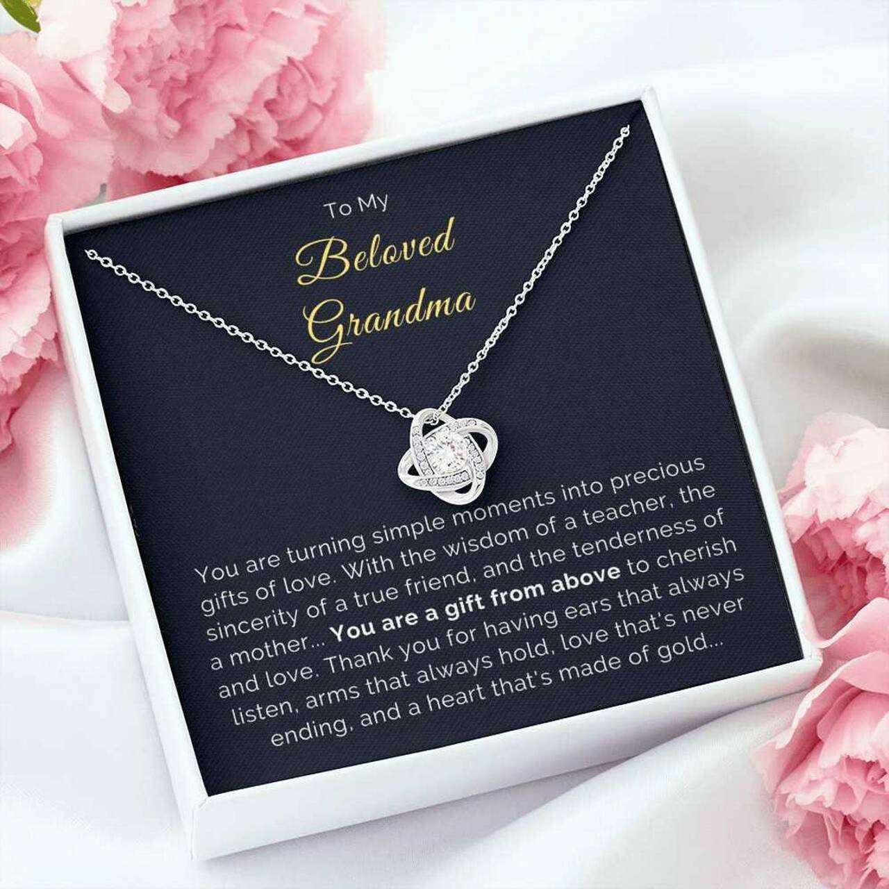 Grandmother Necklace, Gift To Grandma To My Beloved Grandma Necklace Gifts for Grandmother Rakva