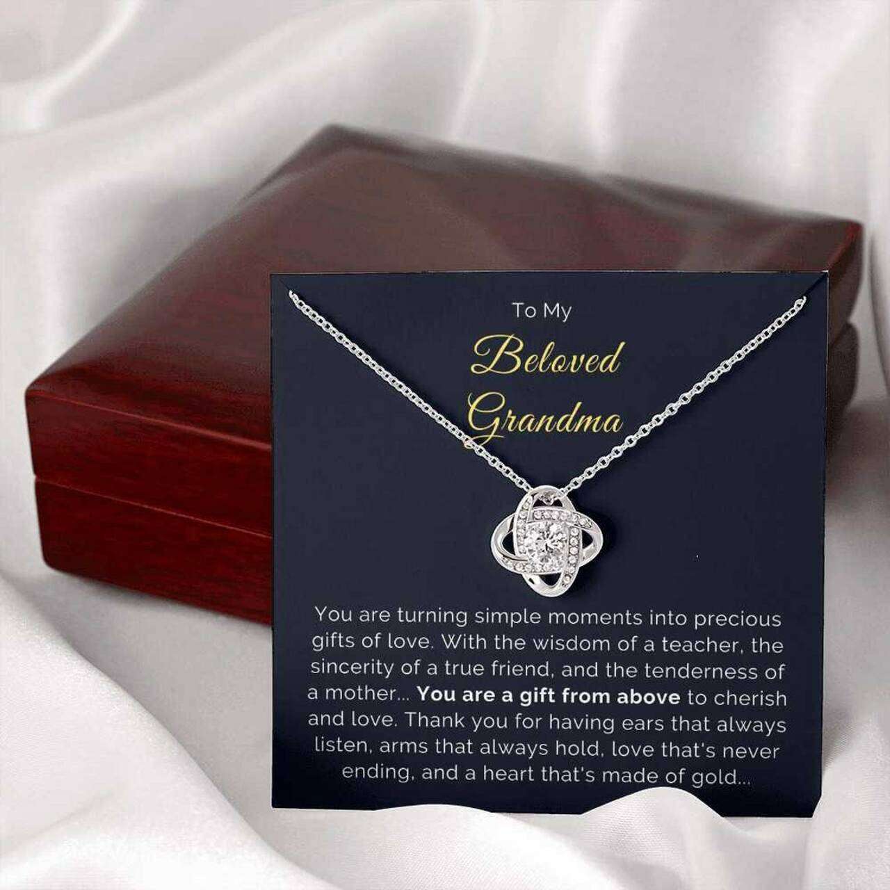 Grandmother Necklace, Gift To Grandma To My Beloved Grandma Necklace Gifts for Grandmother Rakva