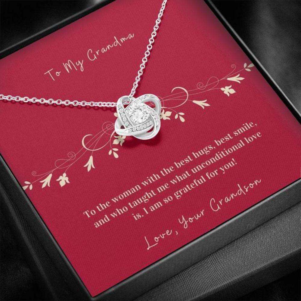 Grandmother Necklace, Gift To Grandmother From Grandson “ Gift Necklace Message Card Gifts for Grandmother Rakva