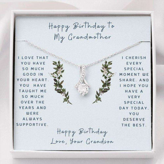 Grandmother Necklace, Gift To Grandmother “ Gift Necklace Message Card “ Birthday To My Grandma “ To Grandmother From Grandson Gifts for Grandmother Rakva