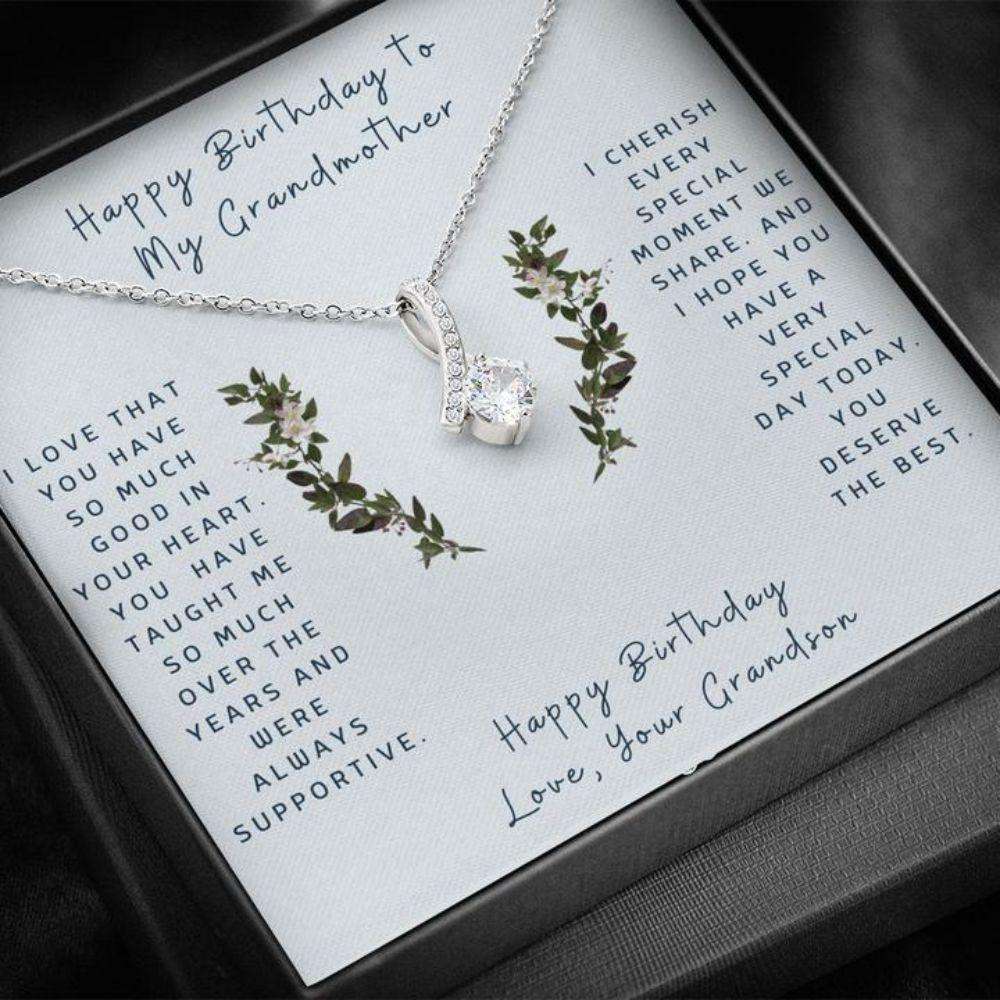 Grandmother Necklace, Gift To Grandmother “ Gift Necklace Message Card “ Birthday To My Grandma “ To Grandmother From Grandson Gifts for Grandmother Rakva