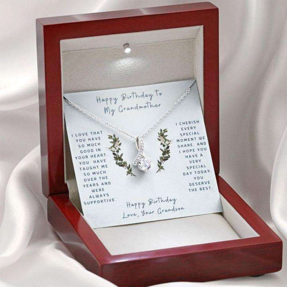 Grandmother Necklace, Gift To Grandmother “ Gift Necklace Message Card “ Birthday To My Grandma “ To Grandmother From Grandson Gifts for Grandmother Rakva