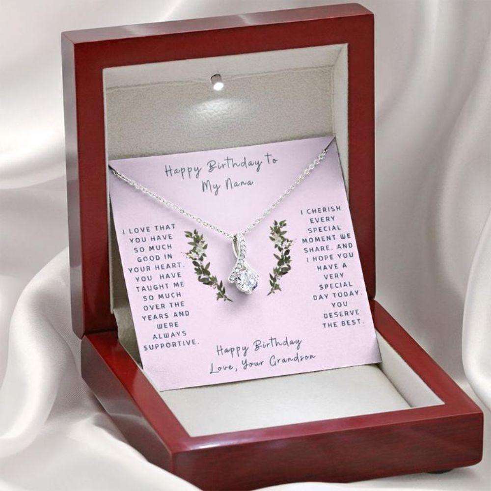 Grandmother Necklace, Gift To Grandmother “ Gift Necklace Message Card “ Birthday To My Nana “ From Grandson Gifts for Grandmother Rakva