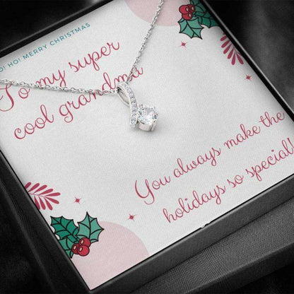 Grandmother Necklace “ Gift To Grandmother “ Happy Holidays To My Cool Grandma Beauty Necklace Gifts for Grandmother Rakva