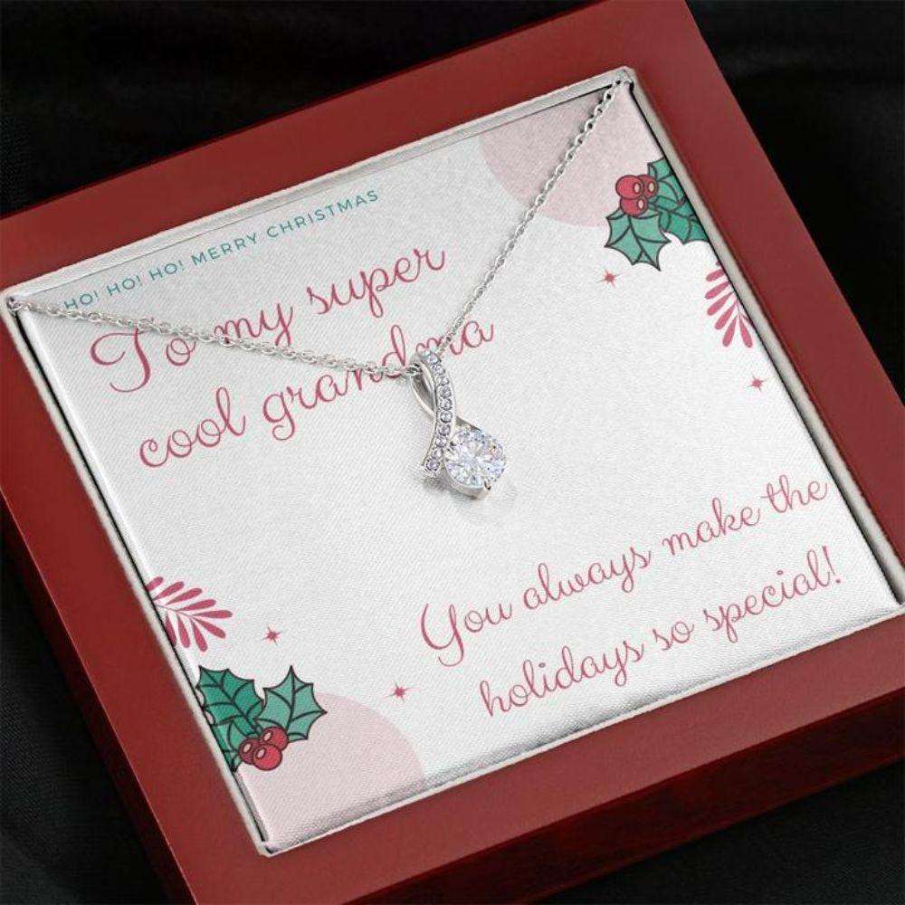 Grandmother Necklace “ Gift To Grandmother “ Happy Holidays To My Cool Grandma Beauty Necklace Gifts for Grandmother Rakva