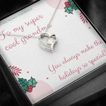 Grandmother Necklace “ Gift To Grandmother “ Happy Holidays To My Cool Grandma Forever Necklace Gifts for Grandmother Rakva