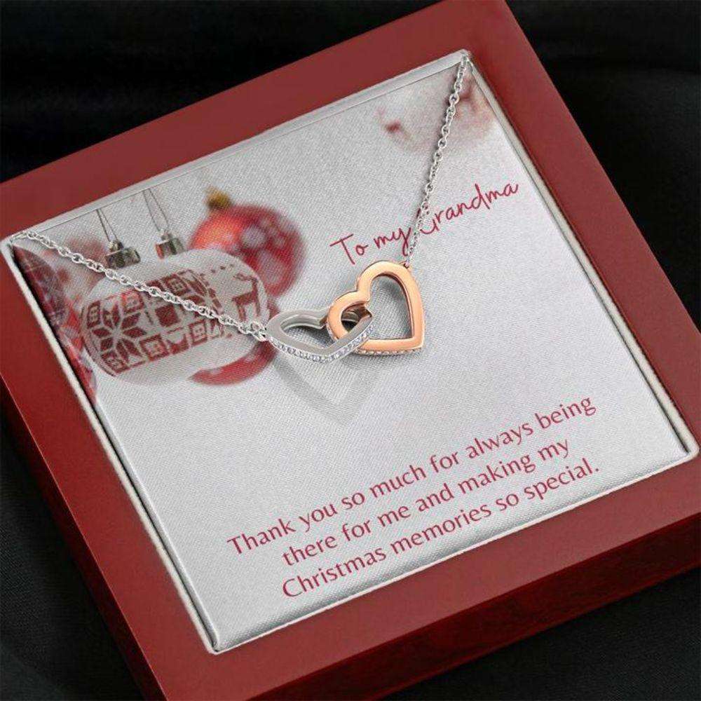 Grandmother Necklace “ Gift To Grandmother Necklace With Message Card Grandma Holiday Red Gifts for Grandmother Rakva