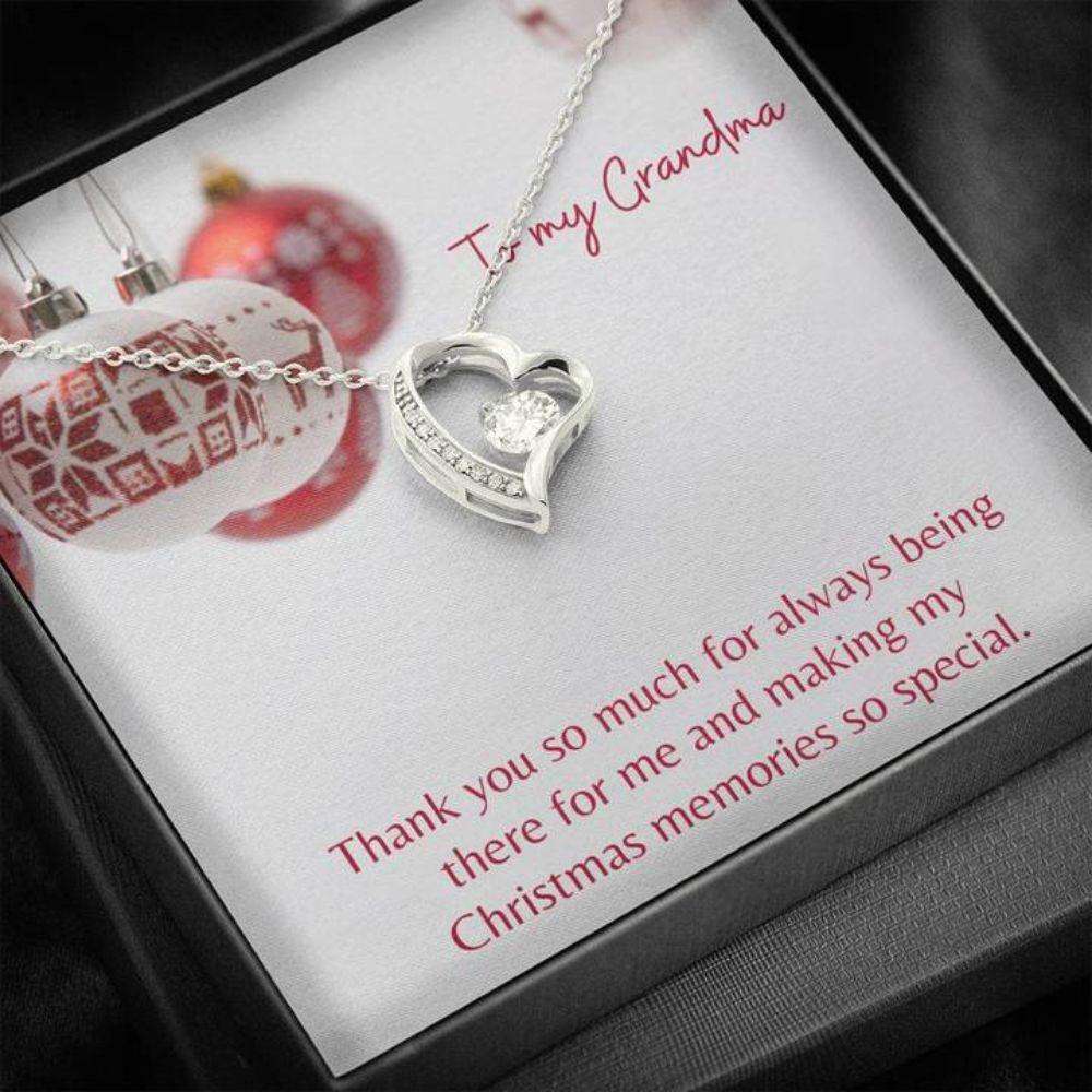 Grandmother Necklace “ Gift To Grandmother Necklace With Message Card Grandma Holiday Red Heart Necklace Gifts for Grandmother Rakva