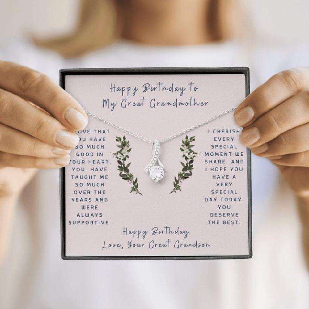 Grandmother Necklace, Gift To Great Grandmother “ Gift Necklace Message Card “ Birthday “ To Great Grandmother Gifts for Grandmother Rakva